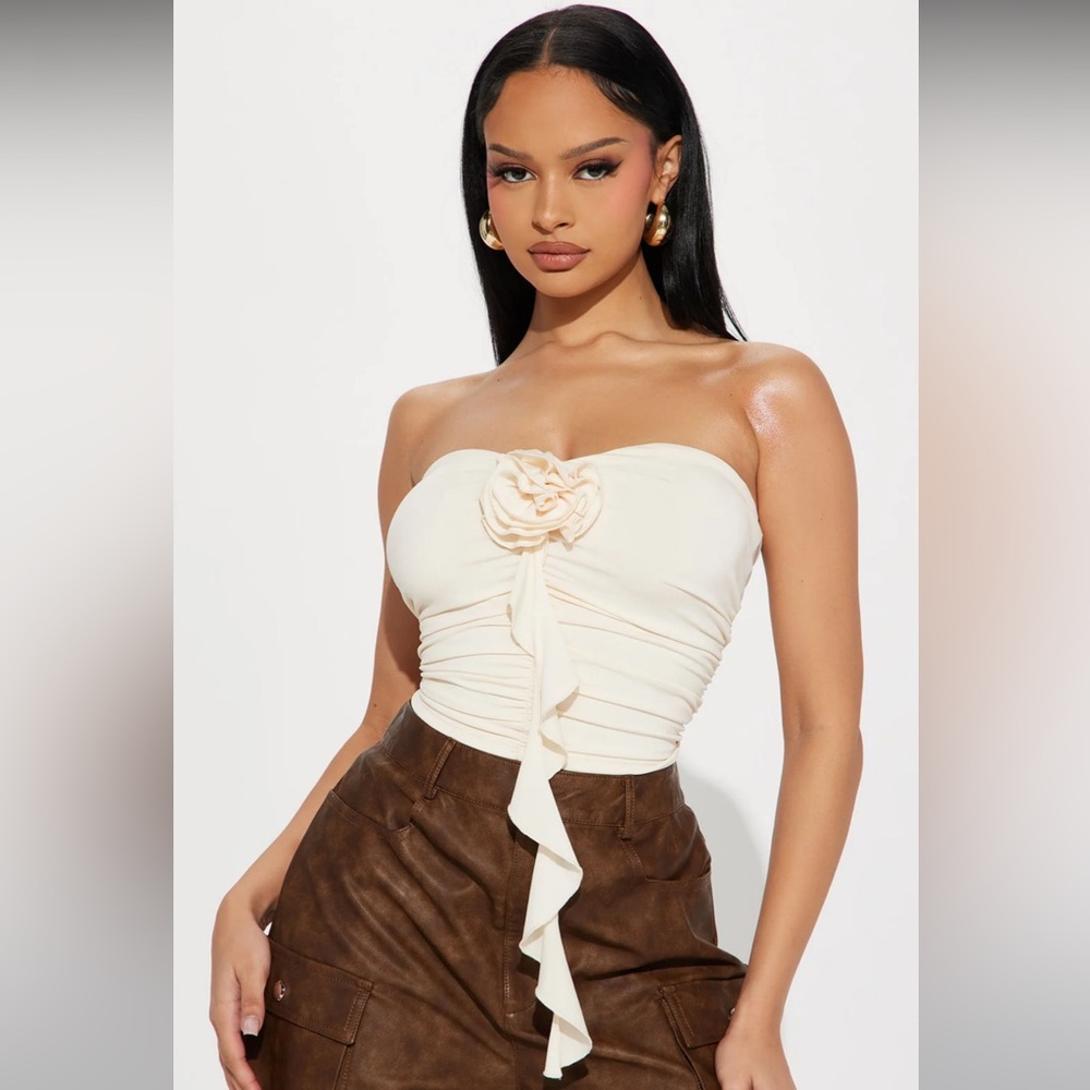 Fashion Nova Rosie Tube Top - Cream